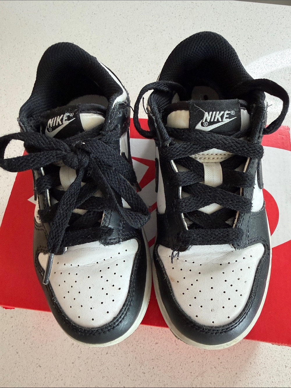 Nike Kids Black and White Low-Top Sneakers